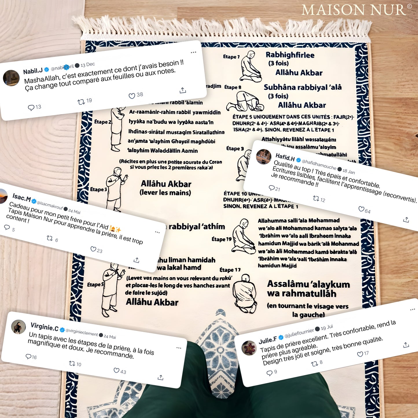 Tapis d'apprentissage avec guide intégré - Maison Nur